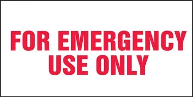 Safety Label: For Emergency Use Only 3″ x 7″ Adhesive Dura Vinyl 1/Each – LFSD504XVE