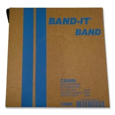 Stainless Steel Band, 3/4 in W x 0.030 in Thick x 100 ft L, SS 201