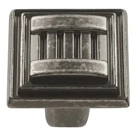Sydney Style Cabinet Hardware Knob, Black Nickel Vibed 1-1/16 Inch length