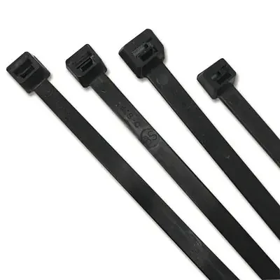 UV Stabilized Cable Tie, 175 lb Tensile Strength, 24.5 in L, Black, 50 EA/BG