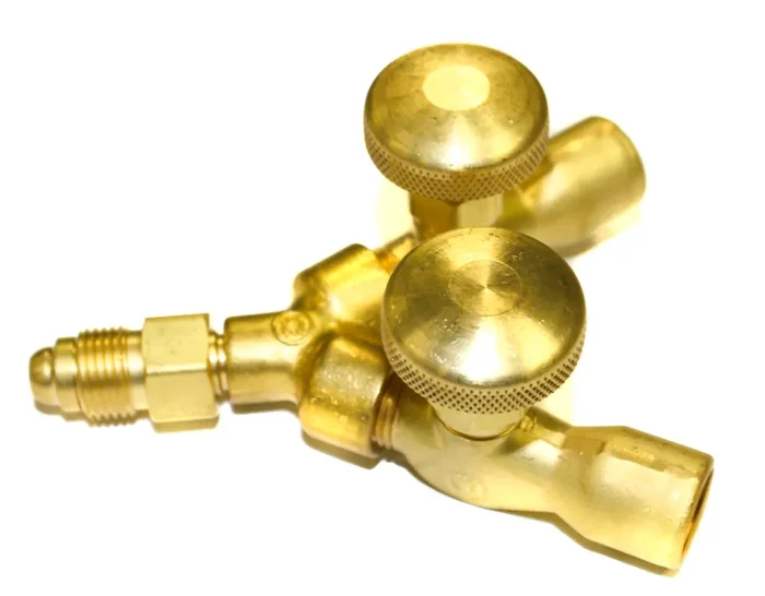 Valved “Y” Connections, 200 PSIG, Brass, Male/Female, RH, 5/8 in – 18