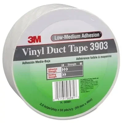 Vinyl Duct Tape 3903, Yellow, 2 in x 50 yd x 6.5 mil