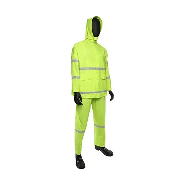 Viz Rainwear ANSI Type O Class 1 Three-Piece Rainsuit – 0.35mm – Hi-Vis Yellow – 1/EA – 4031