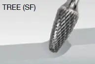 Walter 01V014 Tungsten Carbide Tree Burr, 1/4″ Shank Dia., 3/8″ Dia. x 3/4″ Length, SF-3 (1 Burr)