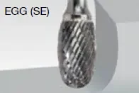 Walter 01V027 Tungsten Carbide Egg Burr, 1/4″ Shank Dia., 3/8″ Dia. x 5/8″ Length, SE-3 (1 Burr)