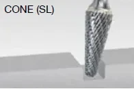 Walter 01V031 Tungsten Carbide Cone Burr, 1/4″ Shank Dia., 3/8″ Dia. x 1 1/16″ Length, SL-3 (1 Burr)