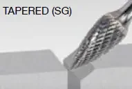 Walter 01V044 Tungsten Carbide Tapered Burr, 1/4″ Shank Dia., 1/4″ Dia. x 5/8″ Length, SG-1 (1 Burr)