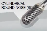 Walter 01V605 Tungsten Carbide Cylindrical Round Nose Burr, 1/4″ Shank Dia. x 6″ Shank Length, 1/4″ Dia. x 5/8″ Length, SC-1 (1 Burr)