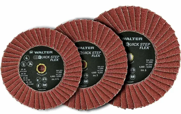 Walter 07Q504 5″ 40 Grit Quick-Step Flex Flap Disc