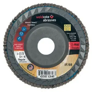 Weldcote Zirconia Premium Trimmable Flap Discs 4 1/2″x 7/8″ Arbor 40 Grit