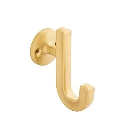 Woodward 1-1/8 Inch (29mm) Single Hook, Brushed Golden Brass