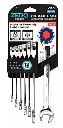 ZERO DEGREE 7PC GEARLESS RATCHETING WRENCH SET – METRIC