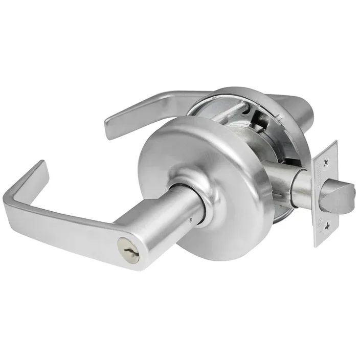 Zinc Newport Lever and D Rose Single Cylinder Classroom Grade 2 Lock – Satin Chrome Finish